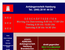 Tablet Screenshot of anhaengerverleih-hamburg.de